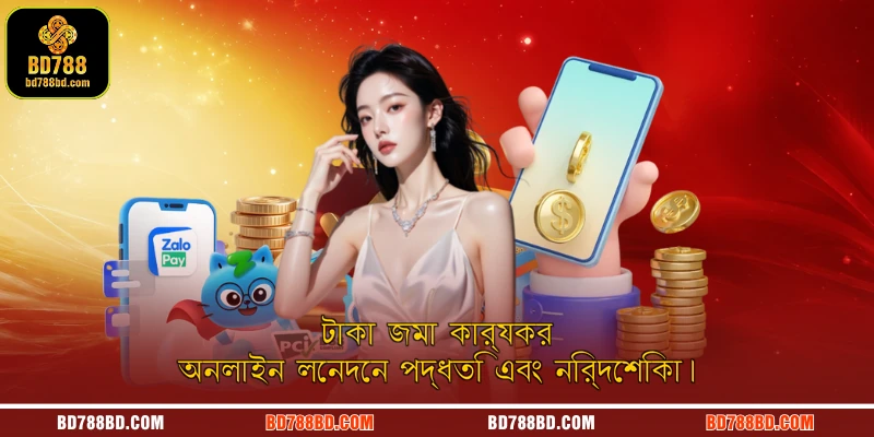 টাকা জমা কার্যকর অনলাইন লেনদেন পদ্ধতি এবং নির্দেশিকা।