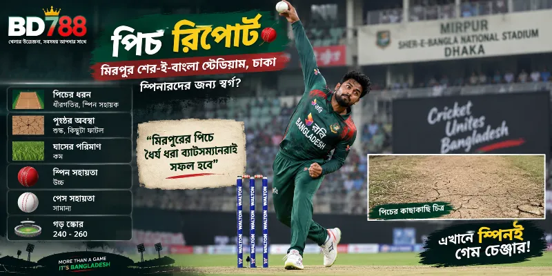 মিরপুর ও চট্টগ্রামের ক্রিকেট পিচের স্পিন এবং পেস বোলিংয়ের তুলনামূলক চিত্র এবং বেটিং মার্কেট বিশ্লেষণ।